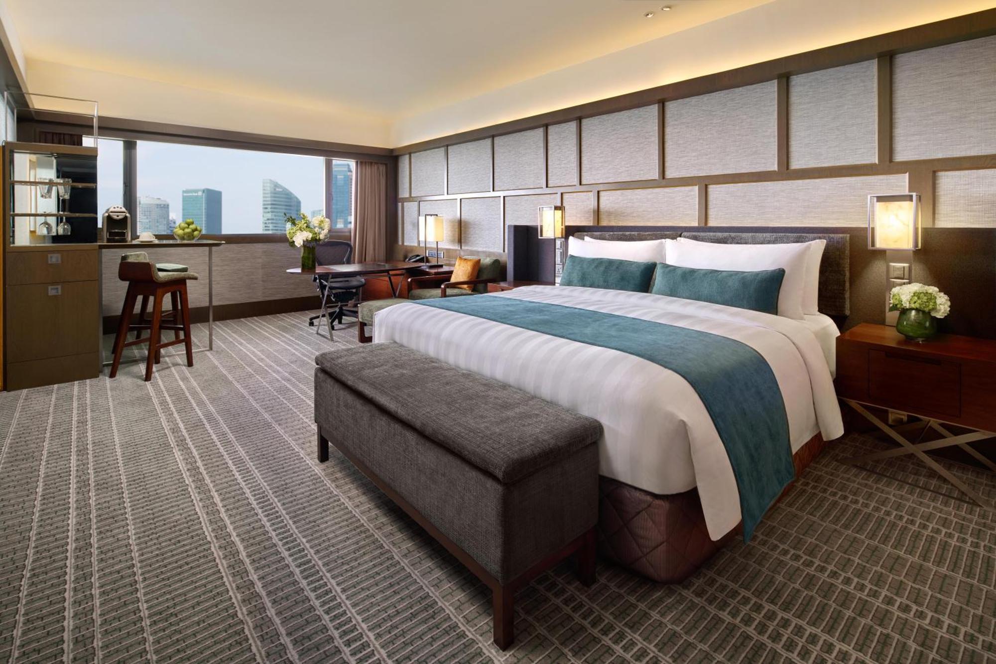 Pacific Club, 2 camere da letto, camere comunicanti, vista su Marina Bay, accesso alla lounge, piano alto